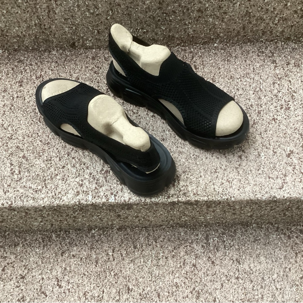 Comfortable black, lightweight summer shoes